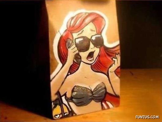 Awesome Dad Draws Art On Lunch Bags