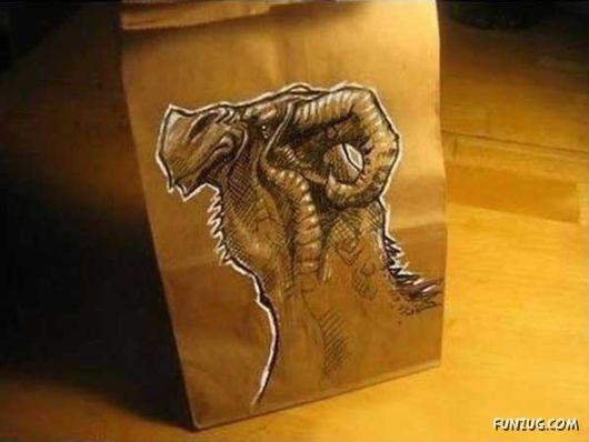 Awesome Dad Draws Art On Lunch Bags