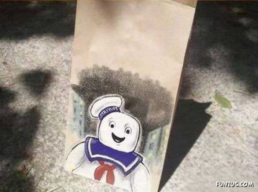 Awesome Dad Draws Art On Lunch Bags