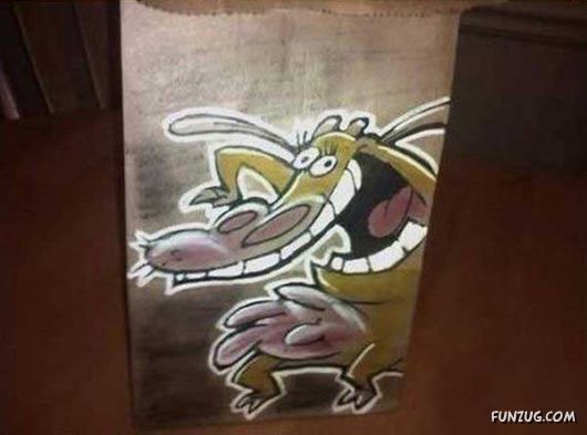 Awesome Dad Draws Art On Lunch Bags