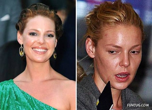 Hollywood Queens With and Without Makeup