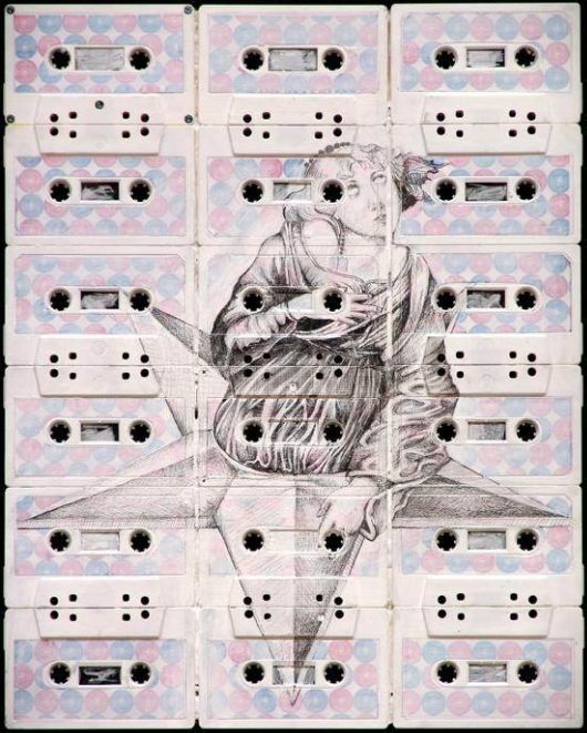Superb Paintings On Cassette Tape Canvases