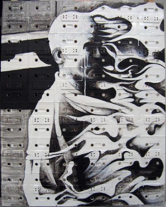 Superb Paintings On Cassette Tape Canvases