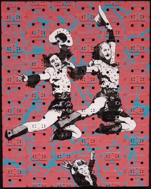 Superb Paintings On Cassette Tape Canvases