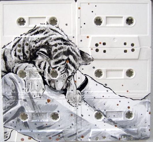 Superb Paintings On Cassette Tape Canvases