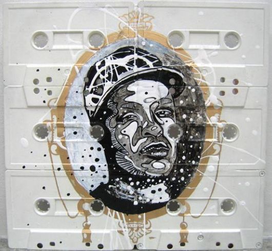 Superb Paintings On Cassette Tape Canvases