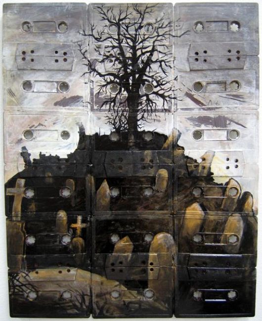 Superb Paintings On Cassette Tape Canvases
