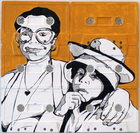 Superb Paintings On Cassette Tape Canvases