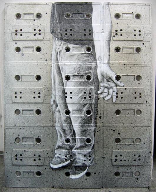 Superb Paintings On Cassette Tape Canvases