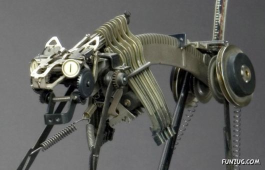 Jeremy Mayer Builds Robots From Recycled Typewriters