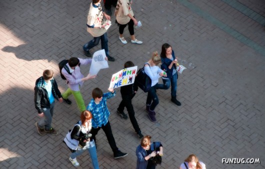 Soap Air Bubbles Flew in Russia