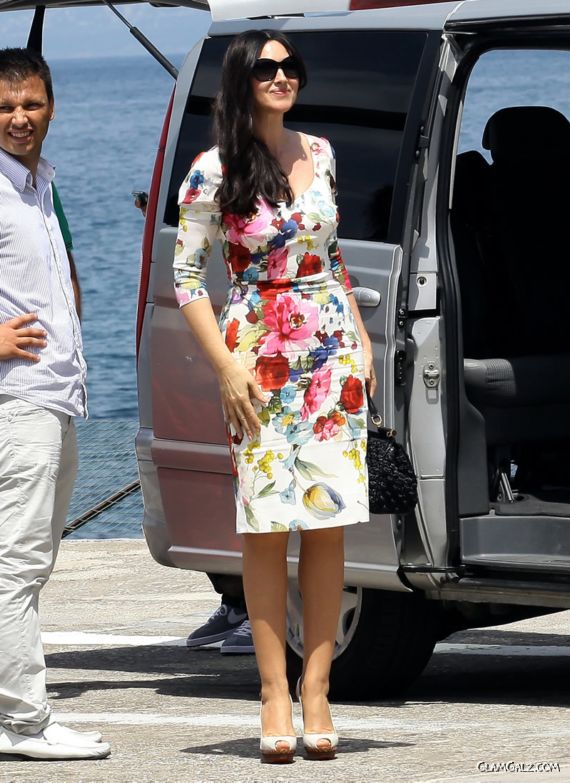 Monica Bellucci At L'Albergo Della Regina Isabella Hotel